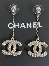 CHANEL CC Crystal Drop Earrings