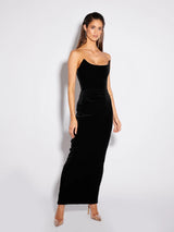 KOI GOWN - BLACK VELVET