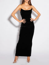 KOI GOWN - BLACK VELVET