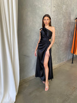NOUR BLACK MAXI DRESS