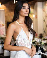 HALTER LACE GOWN