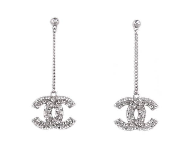 CHANEL CC Crystal Drop Earrings