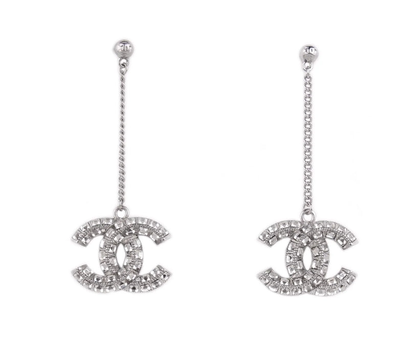 CHANEL CC Crystal Drop Earrings
